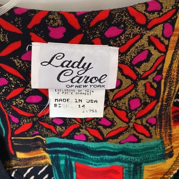 Lady Carol of New York vintage throw, colorful, size 14 - Picture 2 of 4